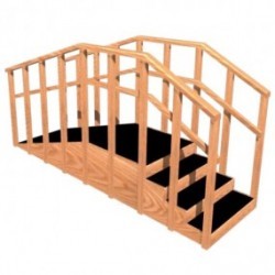 Rampa con escalera recta de madera adulto-infantil