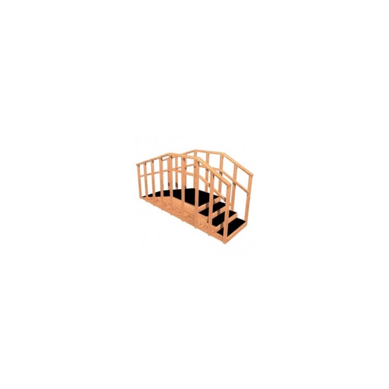 Rampa con escalera recta de madera adulto-infantil