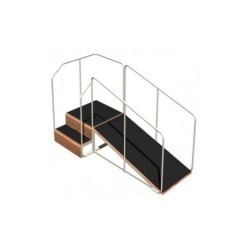 Escalera de 2 peldaños y rampa angular tubular esmltada