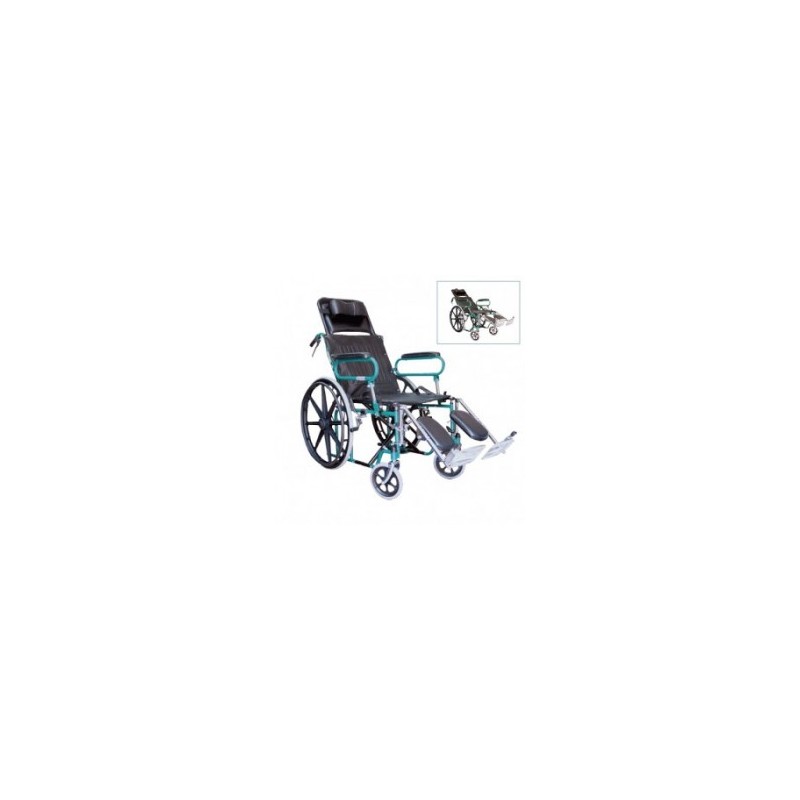Silla de ruedas de acero reclinable 18"