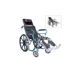 Silla de ruedas de acero reclinable 18"