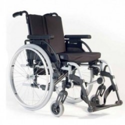 Silla de ruedas de aluminio reclinable 43 cm gris con qr pierneras y brazos desmontables